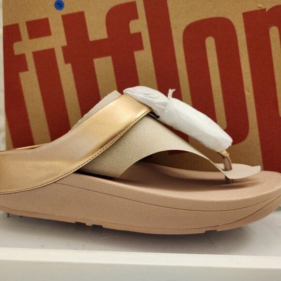 Fitflop Galaxy Toe Thong Rose Gold Sandals Size 9. NIB. - Picture 2 of 11